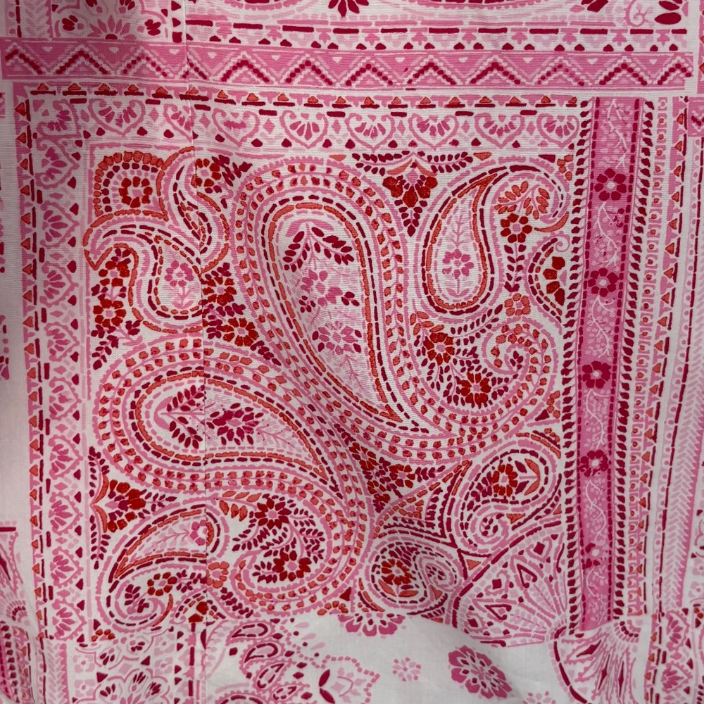 Tommy Hilfiger Womens Large Button Front Shirt Pink Paisley Bandana Long Sleeves - Picture 6 of 8